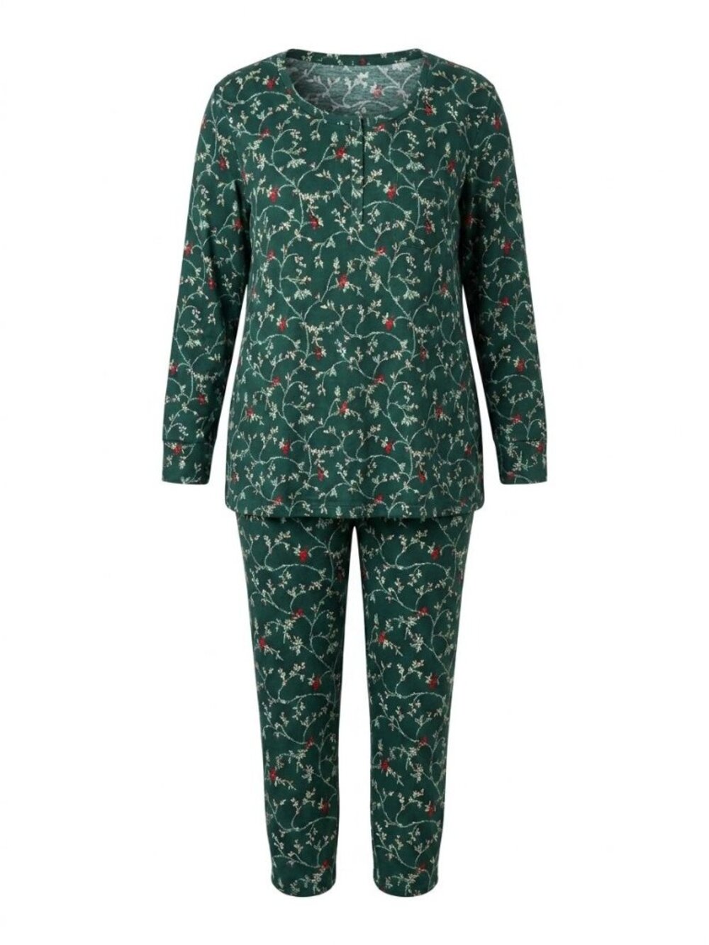 NWT Charter Club 2 Piece Pajama Set Soft Knit Sz XL Cardinal Green Long Sleeve